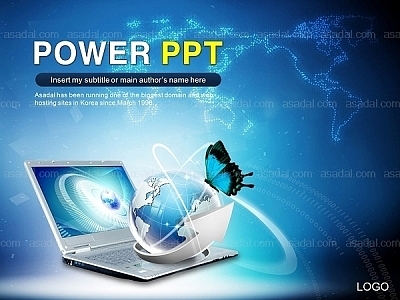 IT 컴퓨터 PPT 템플릿 세트_노트북과 글로벌 비지니스_b0056(하이피티)
