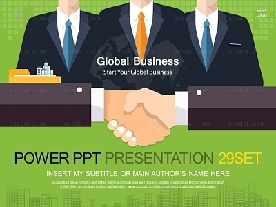 일러스트그래픽 도형기하학 PPT 템플릿 세트_Global Business_1128(바니피티)