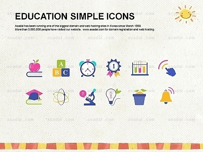 icon 일러스트 아이콘 PPT 템플릿 1종_교육 심플 아이콘_0002(하늘피티)