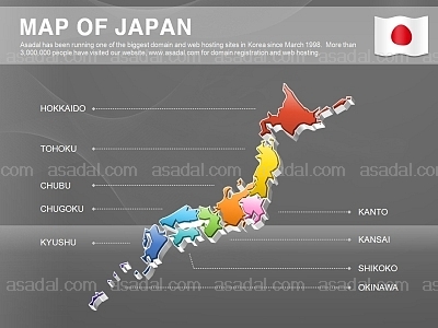 해외지도 world map PPT 템플릿 1종_일본 지도형_0012(드림피티)