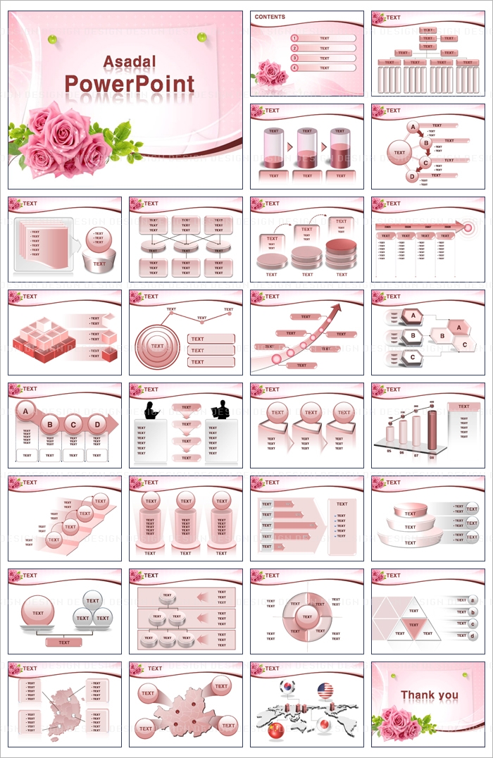 꽃 flower PPT 템플릿 핑크빛 프로포즈_001(스타일피티)