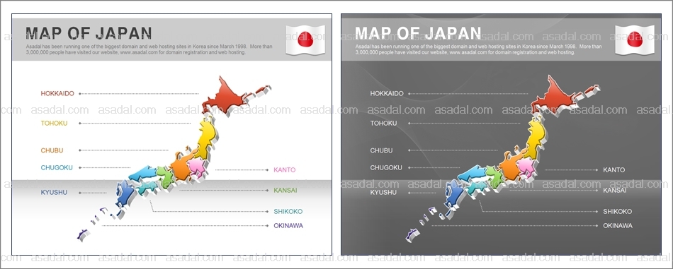 해외지도 world map PPT 템플릿 1종_일본 지도형_0012(드림피티)