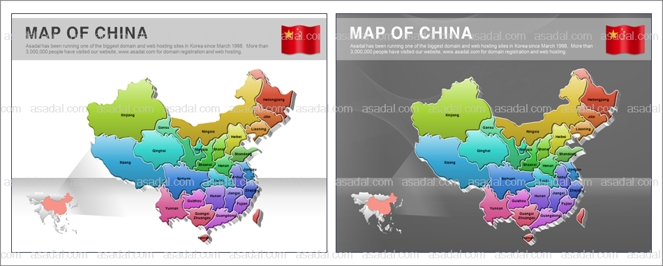 해외지도 world map PPT 템플릿 1종_중국 지도형_0015(드림피티)