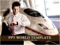 외국인 기차 PPT 템플릿 열차와 비즈니스맨_슬라이드1
