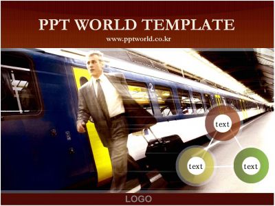 기차 일상 PPT 템플릿 지하철과 비즈니스맨_슬라이드1