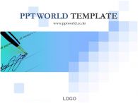 서명 계약 PPT 템플릿 펜과 깔끔한 비즈니스_슬라이드1