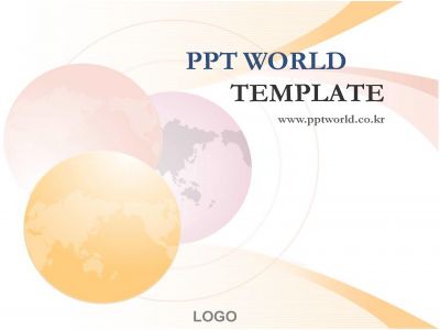 세계 지도 PPT 템플릿 3가지 컬러의 지구문양