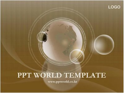 금빛 세계 PPT 템플릿 금빛 지구가 있는 템플릿(메인)