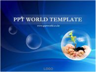 손 식물 PPT 템플릿 물방울과 새싹이 있는 템플릿_슬라이드1