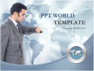 세계 비즈니스 PPT 템플릿 세계지도와 비즈니스맨_슬라이드1