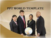 외국인 세계 PPT 템플릿 지구본과 비즈니스맨_슬라이드1