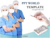 수술복 3명 PPT 템플릿 수술실의 의사 템플릿_슬라이드1