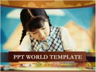 동양인 공부하는모습 PPT 템플릿 공부하는 아이가 있는 템플릿_슬라이드1