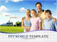 집 하늘 PPT 템플릿 들판과 가족이 있는 템플릿_슬라이드1