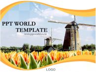 반짝임 네덜란드 PPT 템플릿 풍차와 튤립이 있는 템플릿_슬라이드1