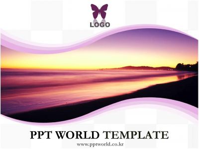 노을 물 PPT 템플릿 황금빛 해변이 있는 템플릿_슬라이드1