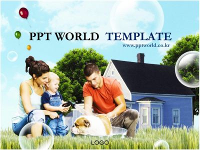 가족 행복한가족 PPT 템플릿 개 목욕시키는 행복한 가족_슬라이드1