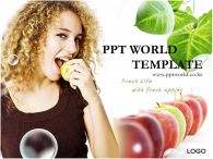 사과를 먹는 apple PPT 템플릿 신선한 느낌의 사과 템플릿_슬라이드1
