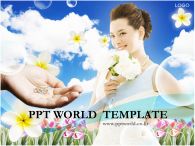 신부 부케 PPT 템플릿 튤립 꽃밭에서 청혼받는 신부_슬라이드1