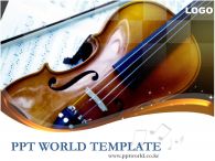 음악 피아노 PPT 템플릿 바이올린과 악보가 있는 템플릿_슬라이드1