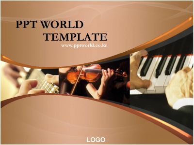 바이올린 기타 PPT 템플릿 음악악기 템플릿(메인)