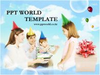 케익 선물상자 PPT 템플릿 생일축하하는 가족_슬라이드1