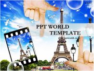 파리 손 PPT 템플릿 에펠탑을 담은 사진프레임_슬라이드1