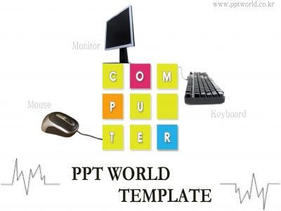 모니터 알파벳 PPT 템플릿 깨끗한 배경의 컴퓨터 템플릿_슬라이드1