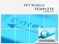 키보드 지구본 PPT 템플릿 노트북과 엔터키_슬라이드1