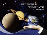 행성 제안 PPT 템플릿 우주 속의 지구를 든 손_슬라이드1