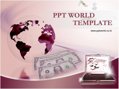 경제 노트북 PPT 템플릿 지구본과 노트북 속 금융_슬라이드1