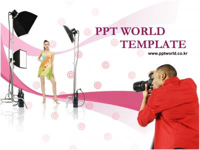 조명 포토 PPT 템플릿 모델과 사진작가_슬라이드1