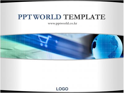 글로벌 지구 PPT 템플릿 깔끔한 인터넷과 세계화 템플릿