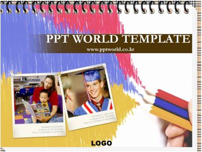 가족 아이 PPT 템플릿 사진과 스케치북_슬라이드1