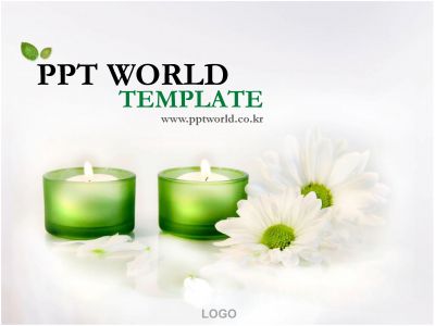 꽃 풍경 PPT 템플릿 꽃과 촛불이 있는 템플릿