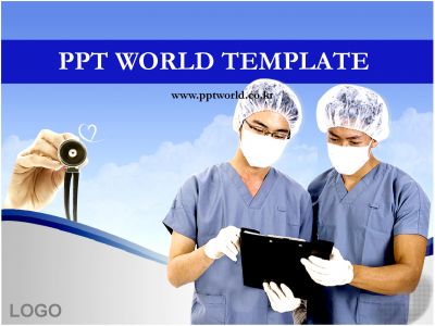 배경 의사 PPT 템플릿 의사와 청진기가 있는 템플릿_슬라이드1