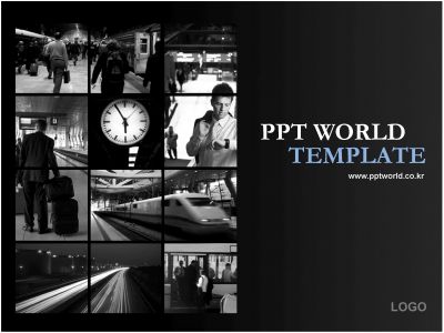글로벌 흑백 PPT 템플릿 현대인들의 비즈니스_슬라이드1