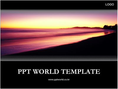 ppt 템플릿 PPT 템플릿 [애니형]바닷가의 석양_슬라이드1