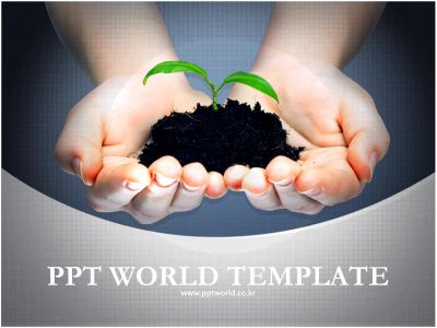 생명 기획서 PPT 템플릿 [애니형]손과 새싹이 있는 템플릿(자동완성형 포함)_슬라이드1