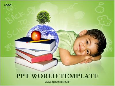 나무 책과 아이가 있는 템플릿 PPT 템플릿 [고급형]책과 아이가 있는 템플릿(자동완성형포함)(메인)