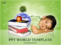 나무 책과 아이가 있는 템플릿 PPT 템플릿 [고급형]책과 아이가 있는 템플릿(자동완성형포함)_슬라이드1