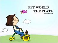 어린이 식물 PPT 템플릿 [고급형]자전거를 타는 아이 템플릿(자동완성형 포함)_슬라이드1