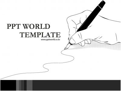 일러스트 펜과 손이 있는 템플릿 PPT 템플릿 [기본형]펜과 손이 있는 템플릿