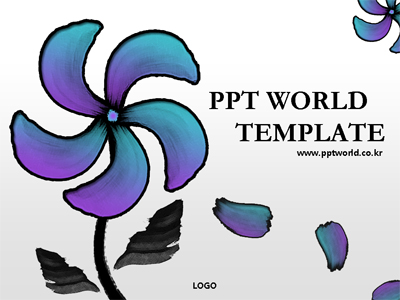 수채화 그라데이션 꽃 템플릿 PPT 템플릿 그라데이션 꽃 템플릿(자동완성형포함)(메인)