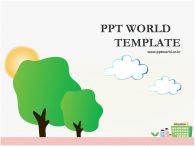 학교 구름 PPT 템플릿 초록 교육 마을_슬라이드1