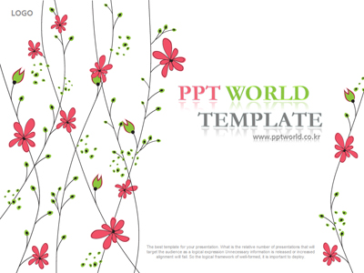 식물 꽃잎 PPT 템플릿 화사한 봄의 향기(자동완성형 포함)_슬라이드1