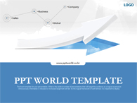 구름 화살표  PPT 템플릿 깔끔한 비즈니스 상승그래프 템플릿(자동완성형 포함)_슬라이드1
