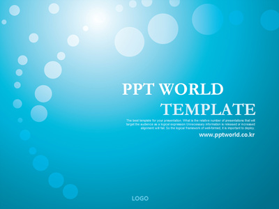 빛 동그라미 PPT 템플릿 블루 패턴 그래픽(자동완성형 포함)