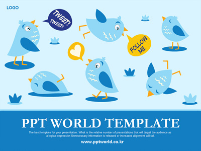 follow tweet PPT 템플릿 [고급형]소셜 네트워크 서비스(자동완성형 포함)(메인)
