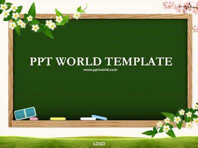 하늘 칠판과 꽃이 있는 템플릿 PPT 템플릿 칠판과 꽃이 있는 템플릿 (자동완성형 포함)_슬라이드1